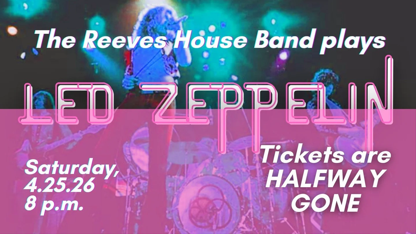 Tickets are halfway gone for the Reeves House Band's Led Zeppelin show on 4/25! Grab yours now at ReevesTheater.com before they are gone. @reeveshouseband
ㅤ
#rhb #concert #zeppelin #tribute #livemusic