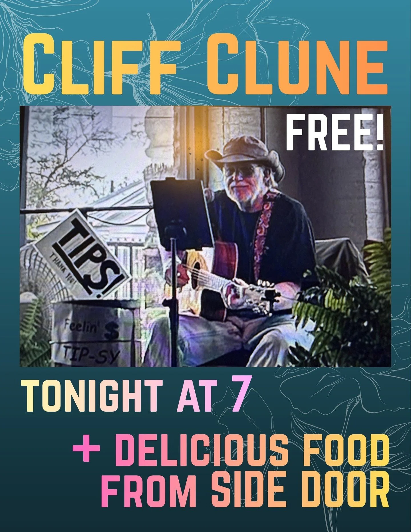 Free music tonight at 7 with Cliff Clune!
ㅤ
Come on by for tasty food from @sidedoor_elkin plus great drinks served all night.
ㅤ
#reevestheater #elkinnc #concert #livemusic #smalltownbigsound