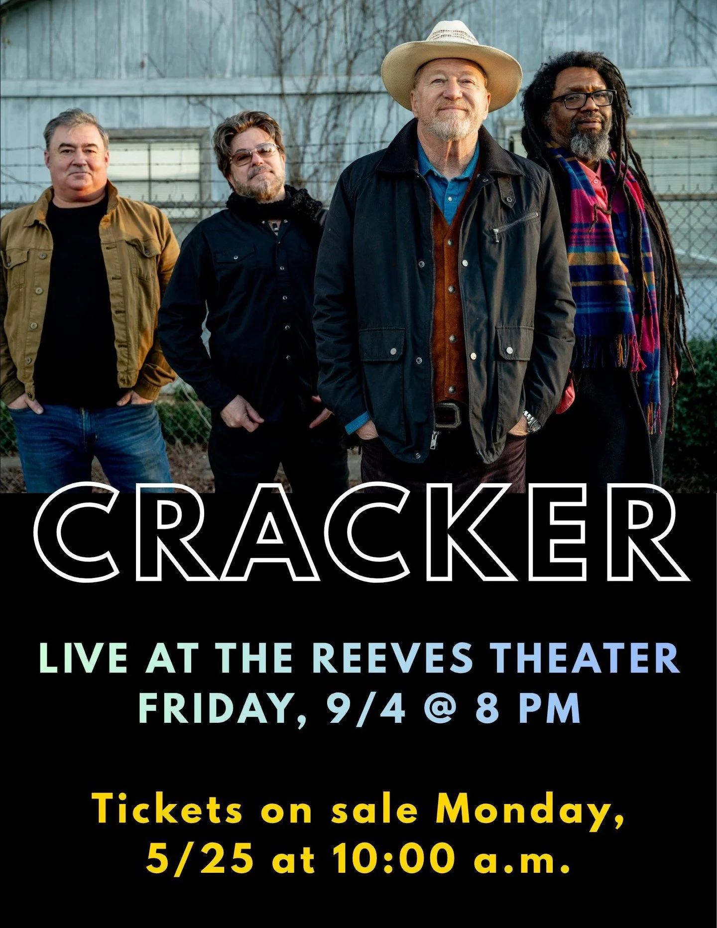 This is a big one, friends! Set your calendar reminders for tomorrow morning at 10 a.m. so you can get your favorite seats to Cracker's Reeves debut on September 4!
ㅤ
#reevestheater #elkinnc #concert #livemusic #smalltownbigsound