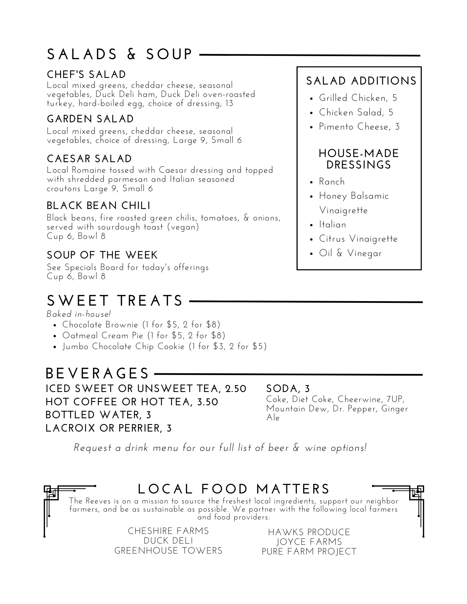 Menu 1 — The Reeves Theater & Cafe