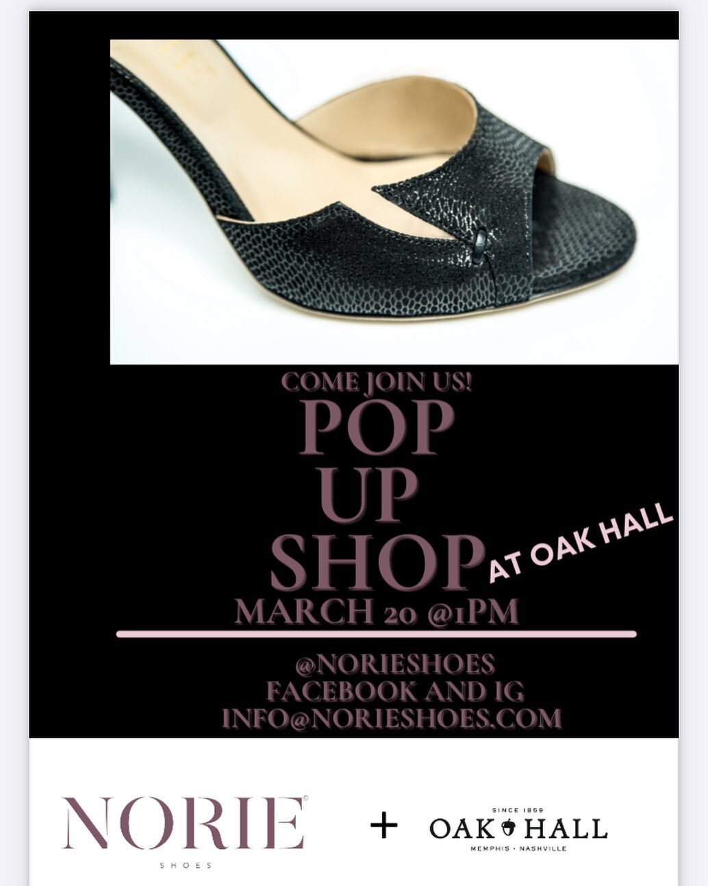 Don't miss norieshoes pop up at @oakhall! This Italian luxury shoe company is owned by my Links Chapter Sister Natasha Norie Standard. She's also a Veteran 🇺🇸 ... with impeccable taste! So, come treat yourself! www.norieshoes.com