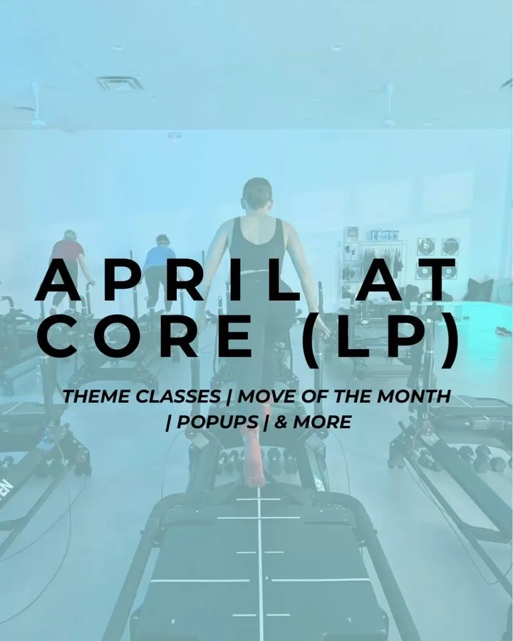 Let the April showers lead to strength, mobility, and a whole lot of consistency. 

With pop-ups from @thematchacartdetroit @goodinnergybars &amp; @pure.fuelmichigan 

See you this month on the springs. 💪🌸

We are Core (LP) - Pilates-inspired stren