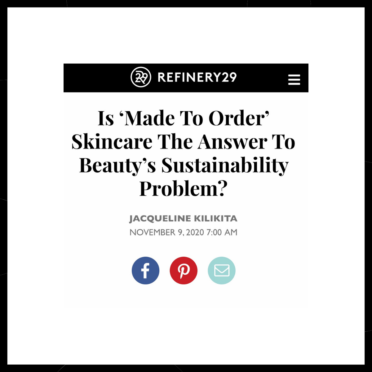 Customised Beauty and the Environmental Issue