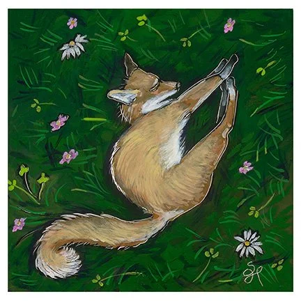 Flower Fox 6x6 Print