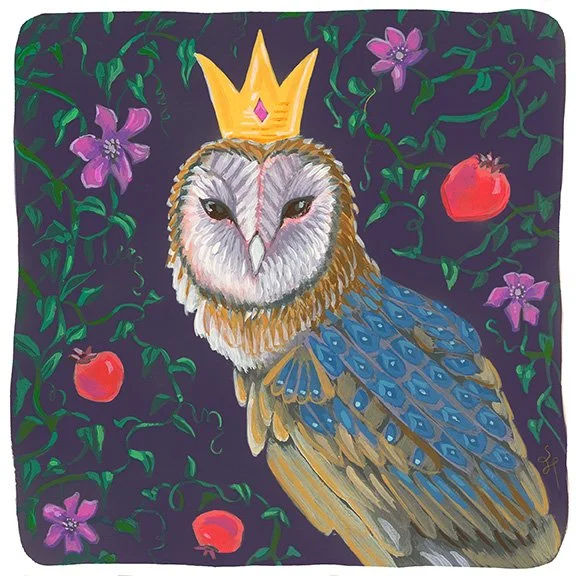 Owl Queen 8x8 Print