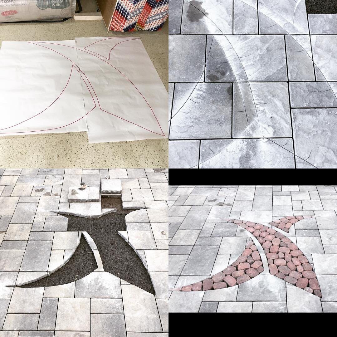 When clients give us the opportunity to create more then just a stone patio. Eskapes art- from paper to stone 
#landscaping #hardscape #stone #outdoorspace #design