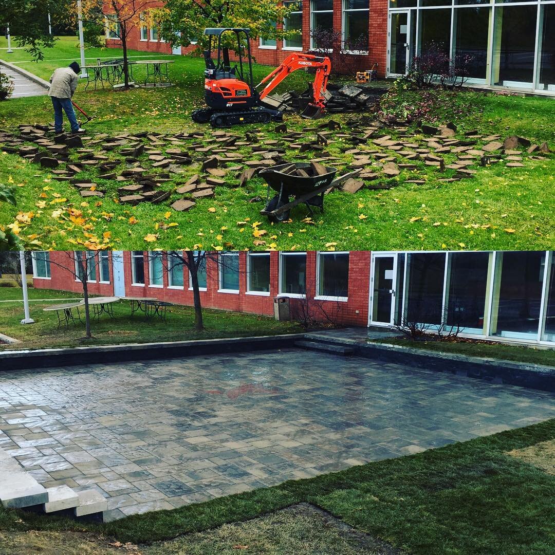 Day 1 to day 5, Last job of 2016... cut it a little close this year but Already prepping for next! #landscape #landscaping #hardscape #stone #outdoor #patio