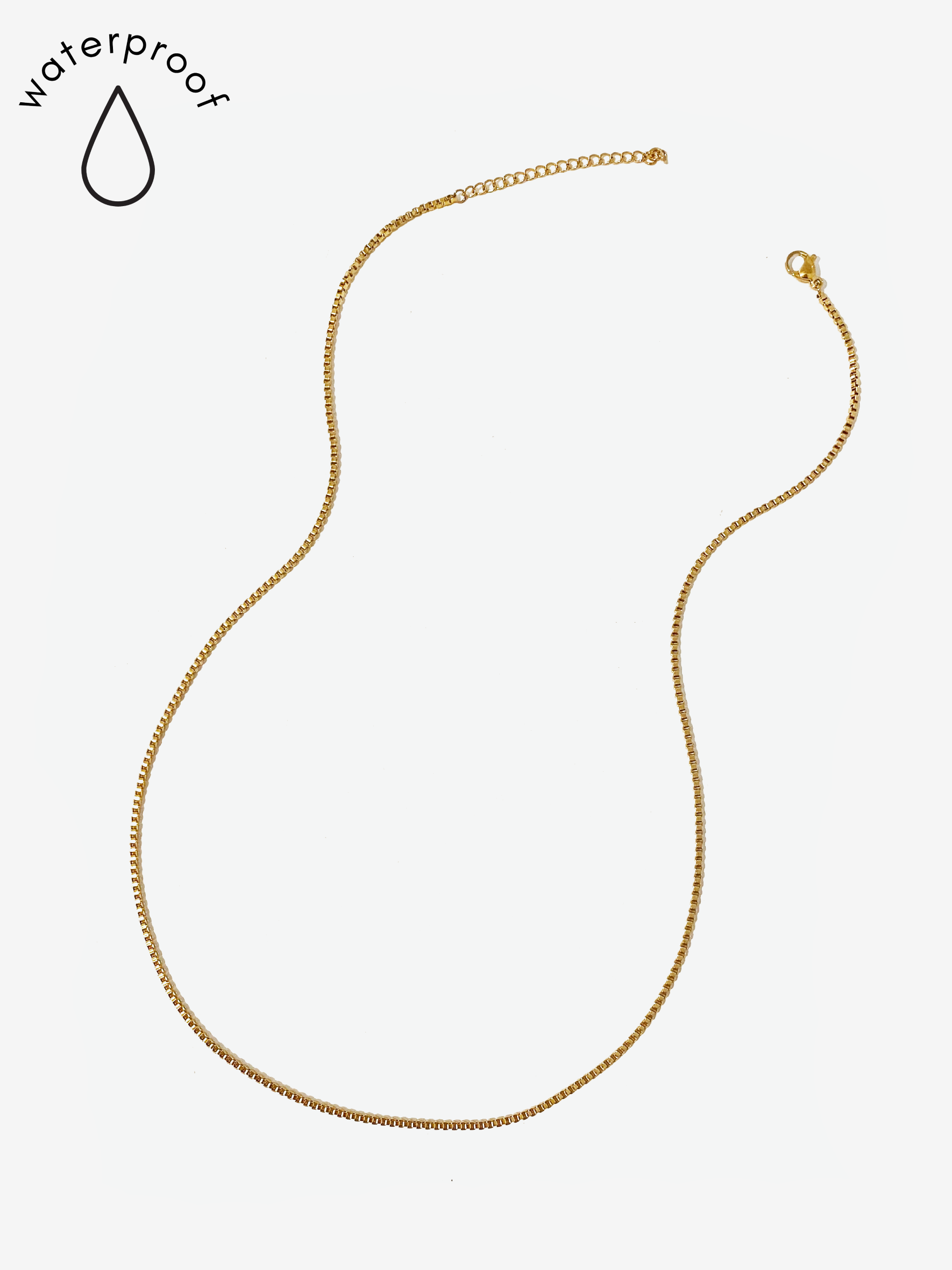 Gold Box Chain Necklace