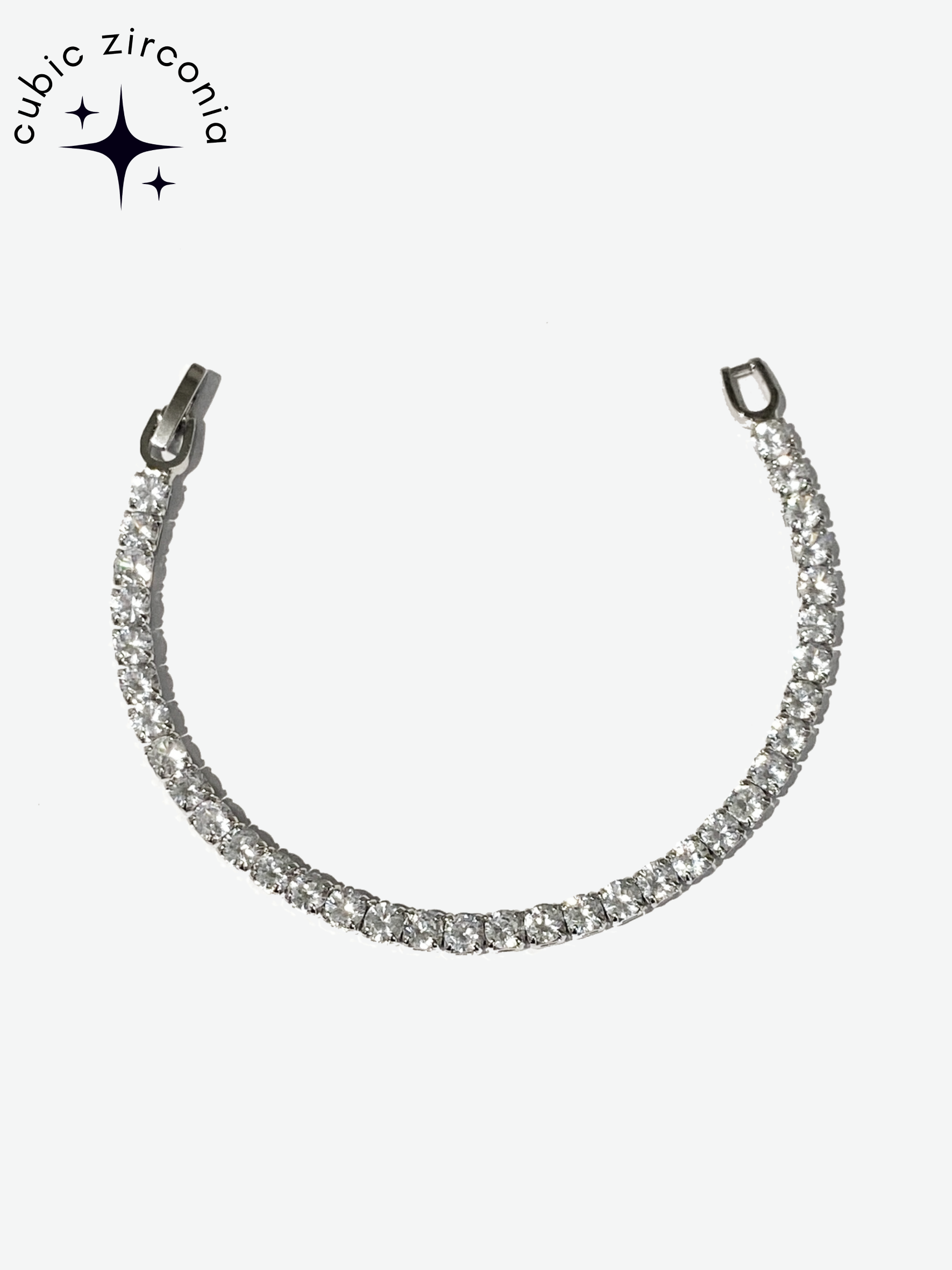 Classic Silver Tennis Bracelet - 17cm