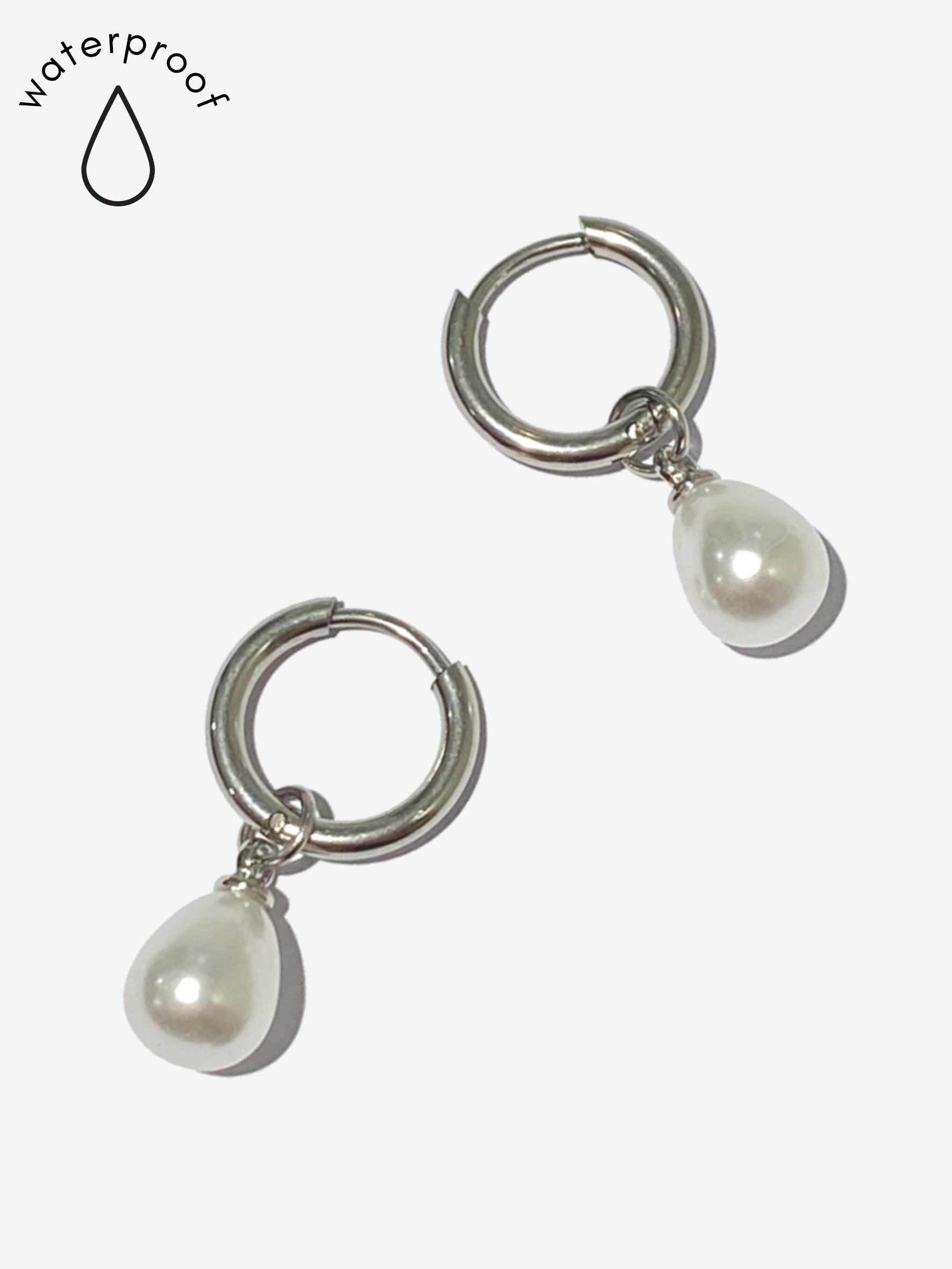 Silver Pearl Drop Earrings