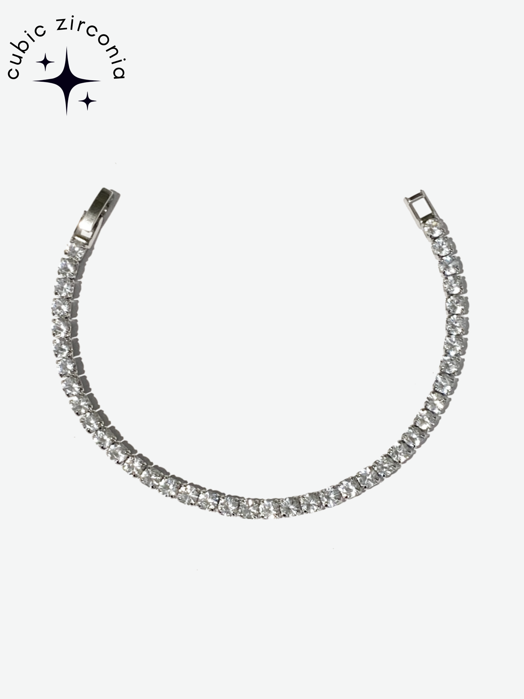 Classic Silver Tennis Bracelet - 19cm