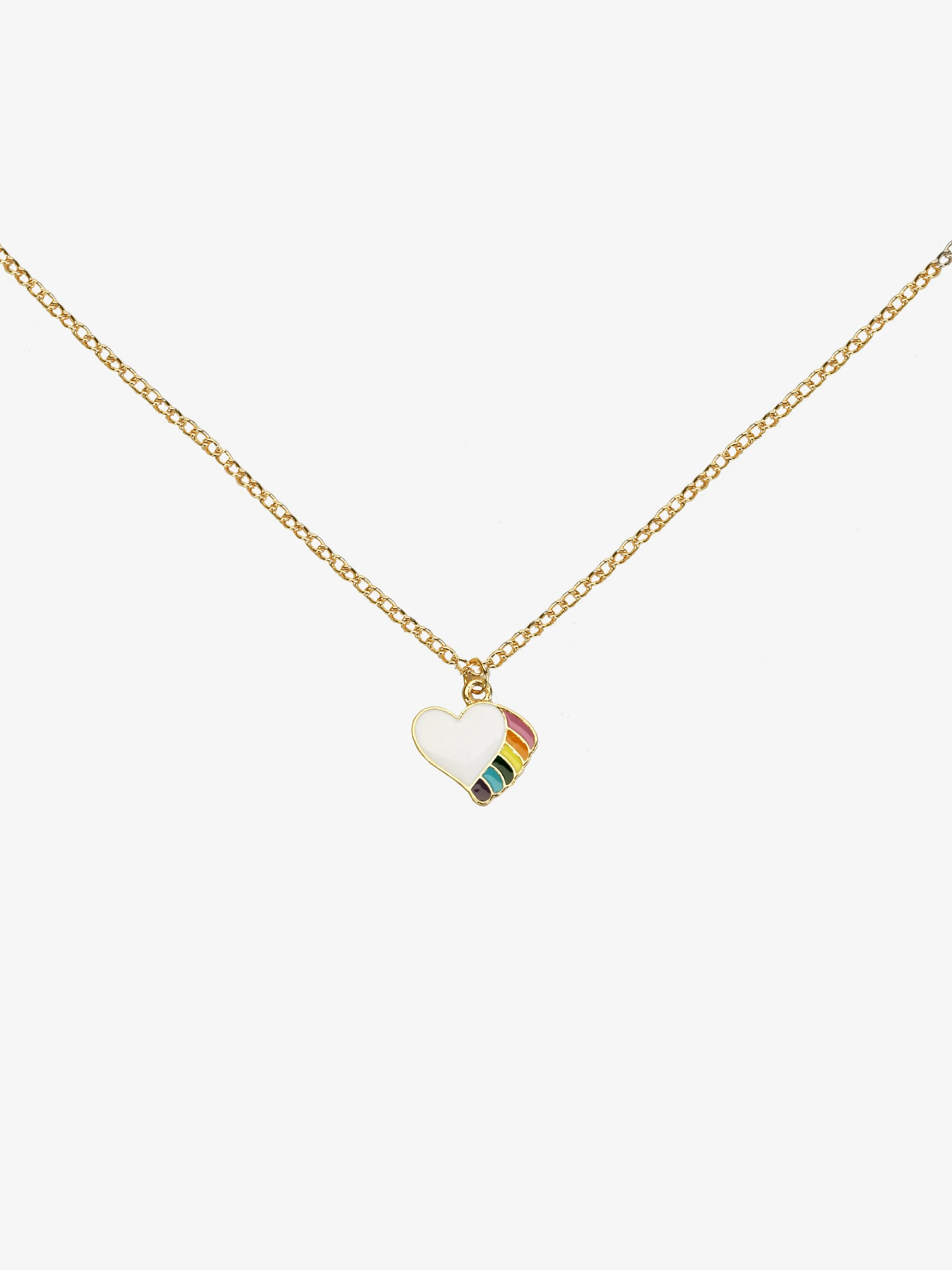 Rainbow Heart Pendant Necklace
