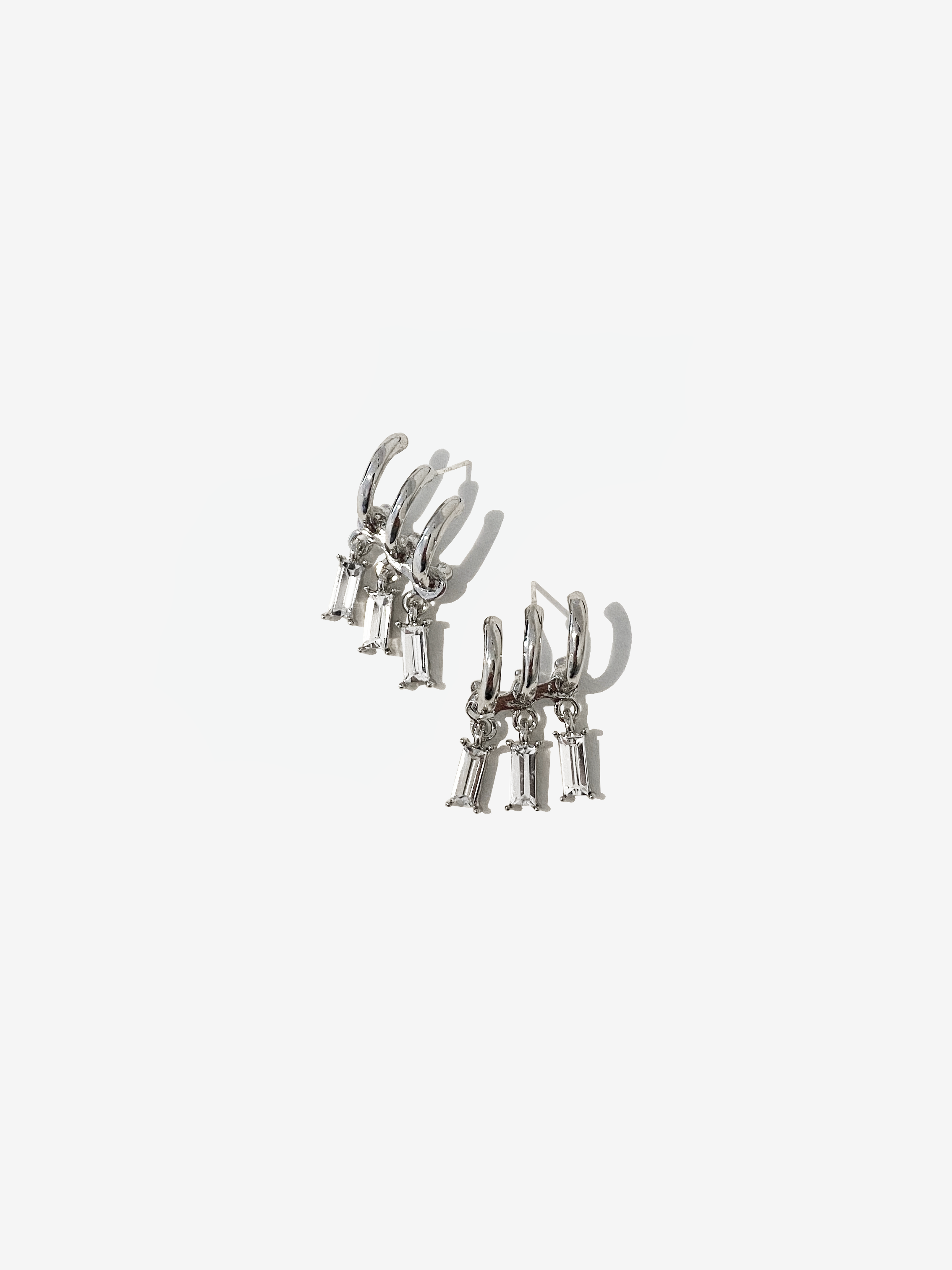 Silver Triple Drop Earrings Anca Collection.png