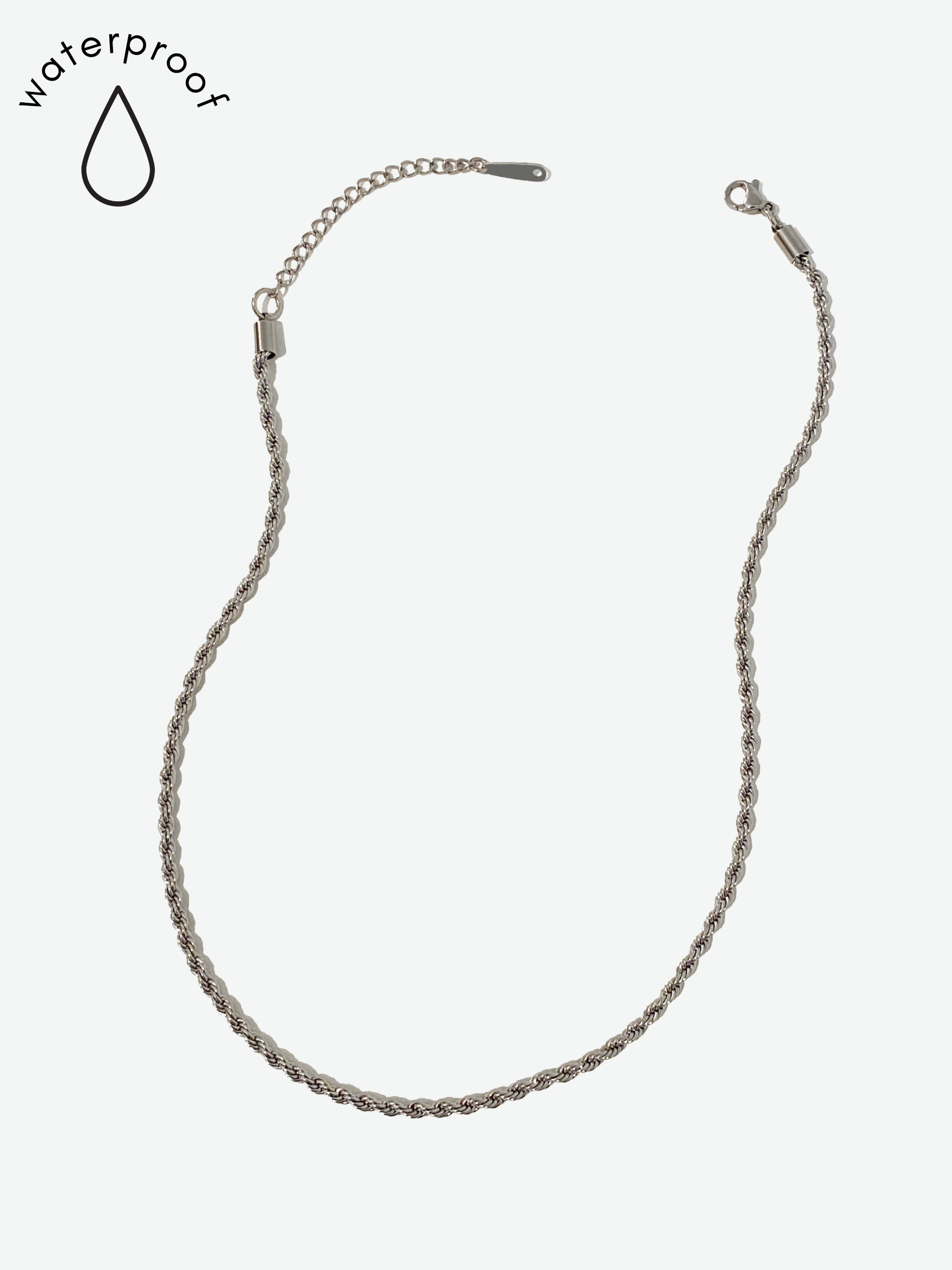 Silver Twist Rope Necklace