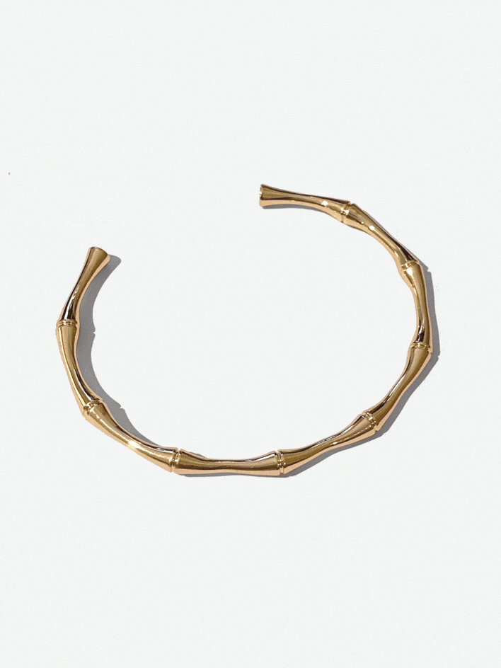 Gold Bamboo Cuff Bracelet