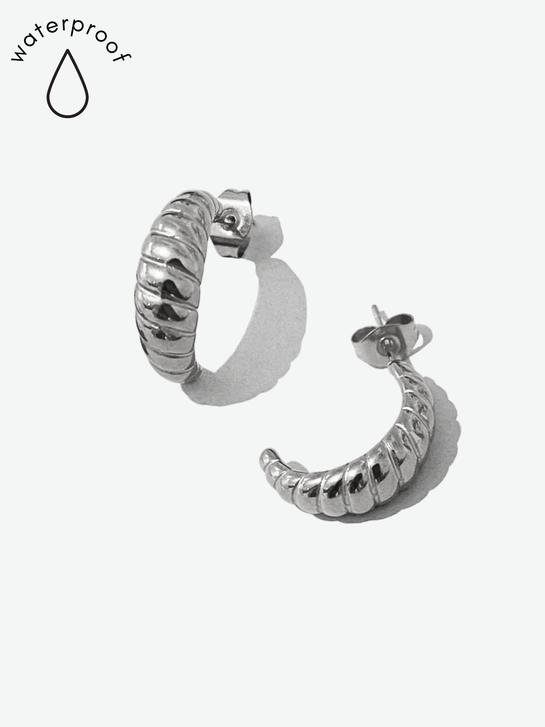 Silver Crescent Earrings