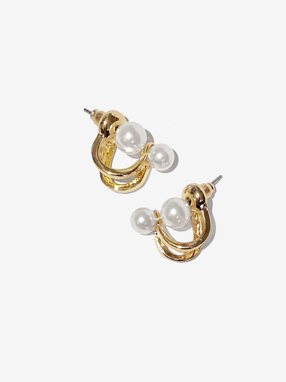 COMING SOON - Double Pearl Jacket Earrings