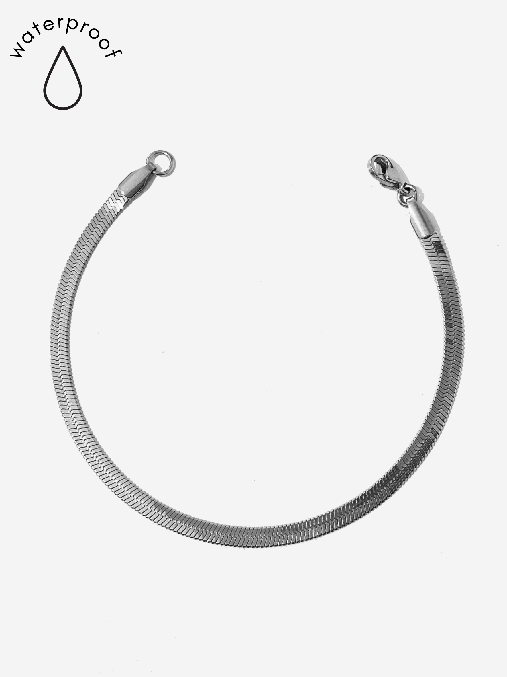 Silver Flat Chain Bracelet