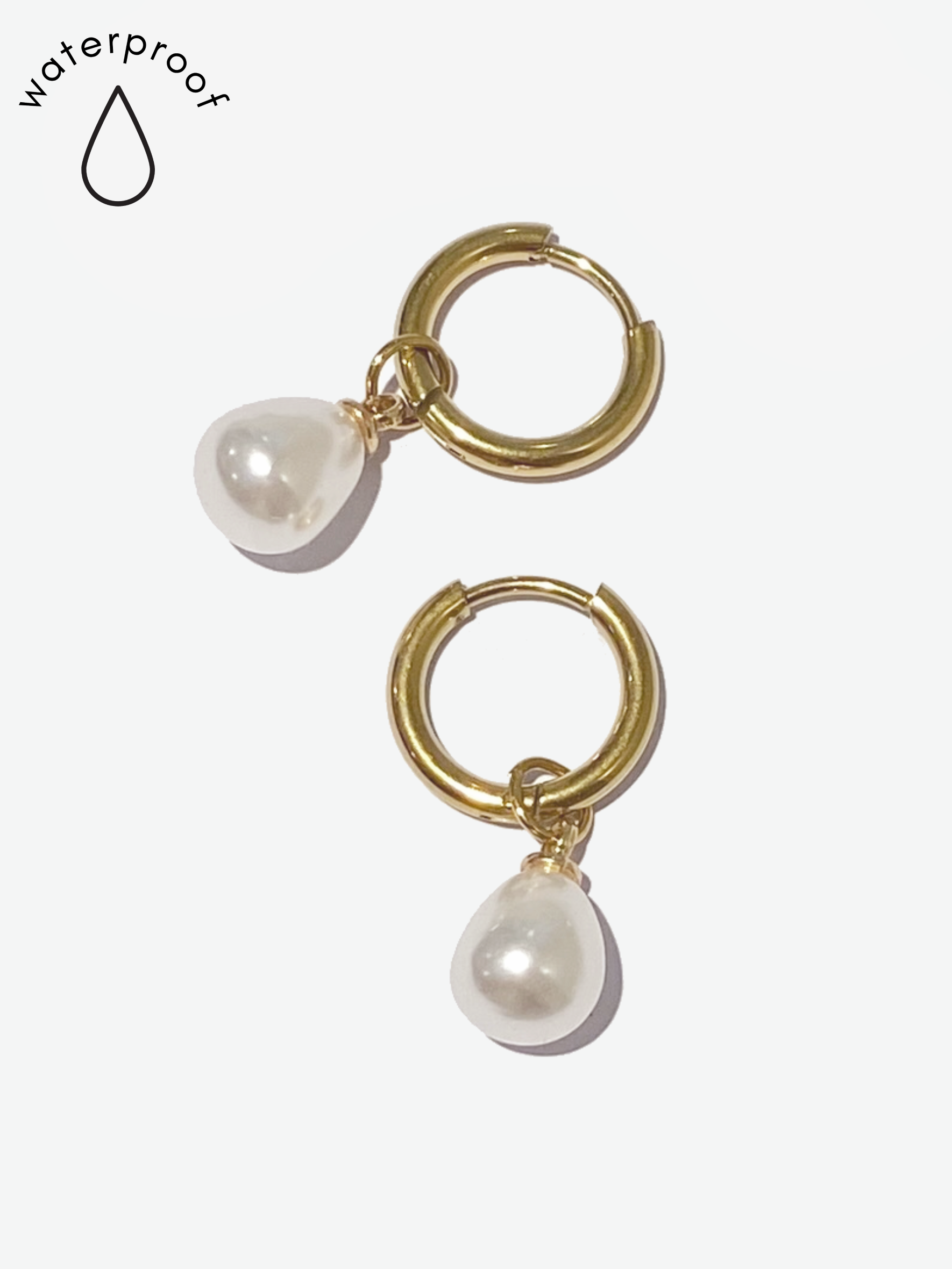 Gold Pearl Drop Earrings