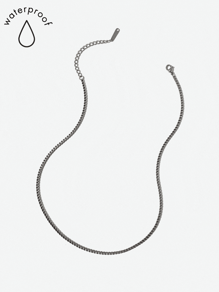 Silver Box Chain Necklace