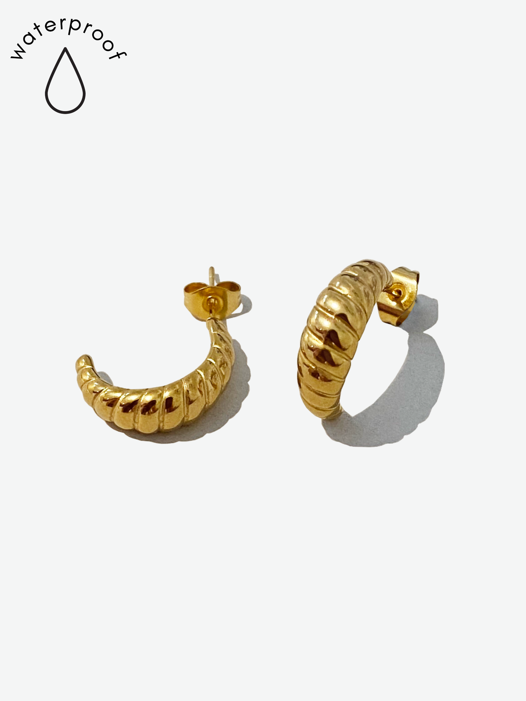 Gold Crescent Earrings