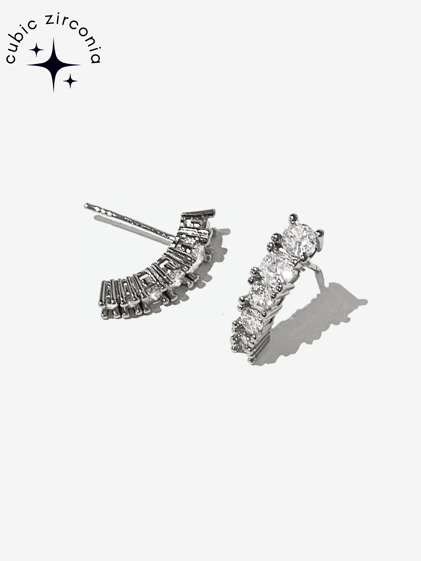 Silver Curve Stud Earrings
