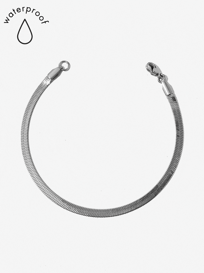 Silver Flat Chain Bracelet