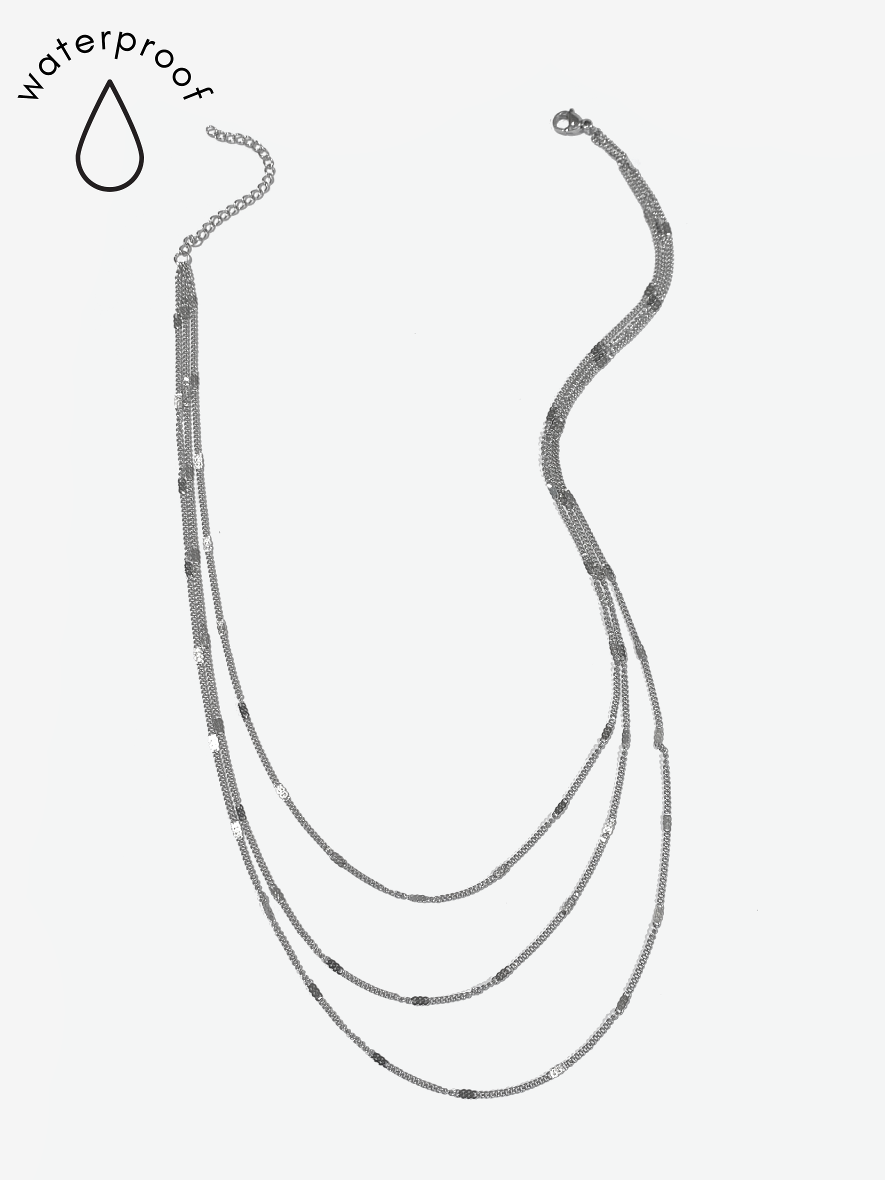 Silver Fine Layered Necklace