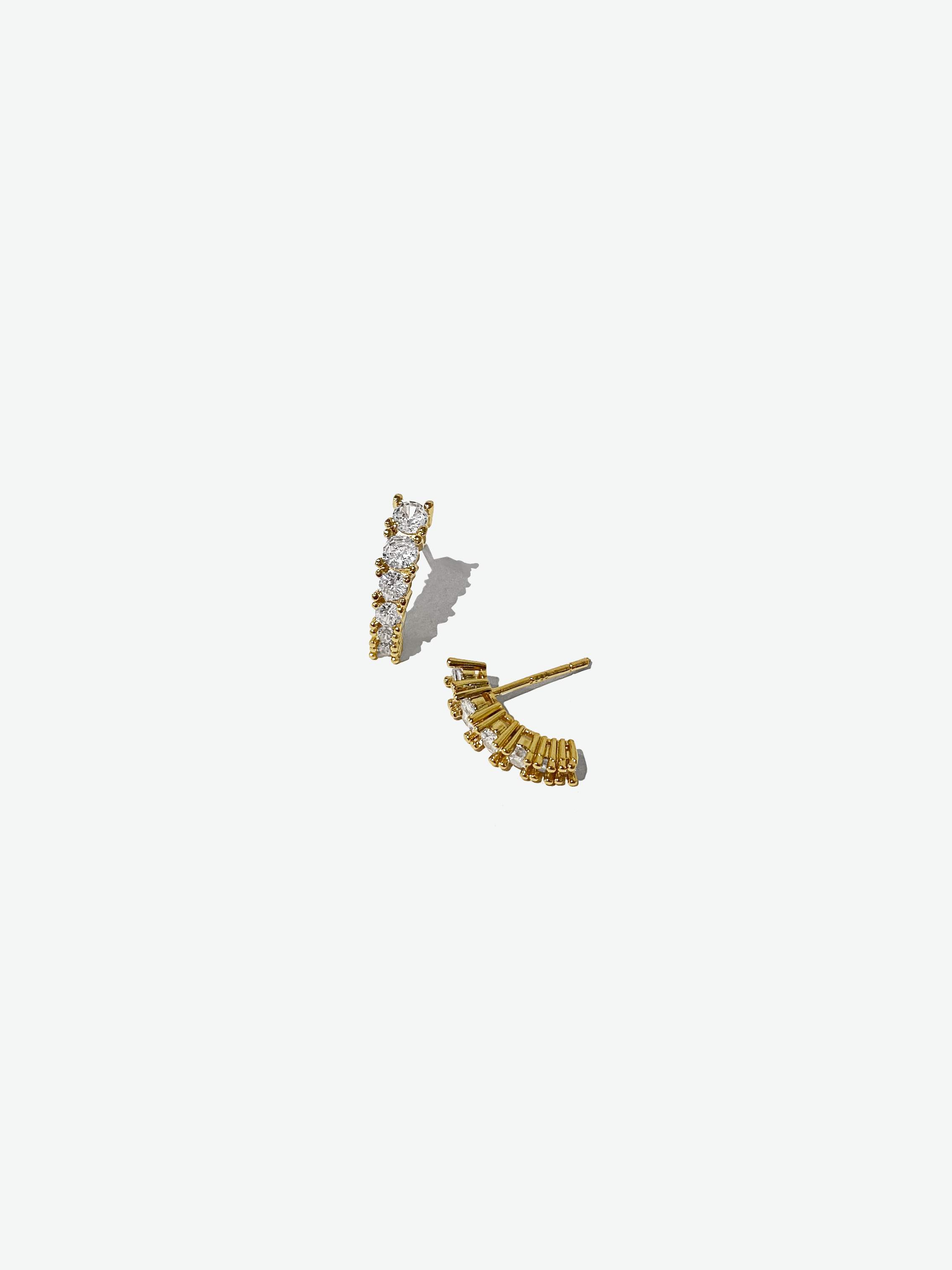 Gold Curve Stud Earrings