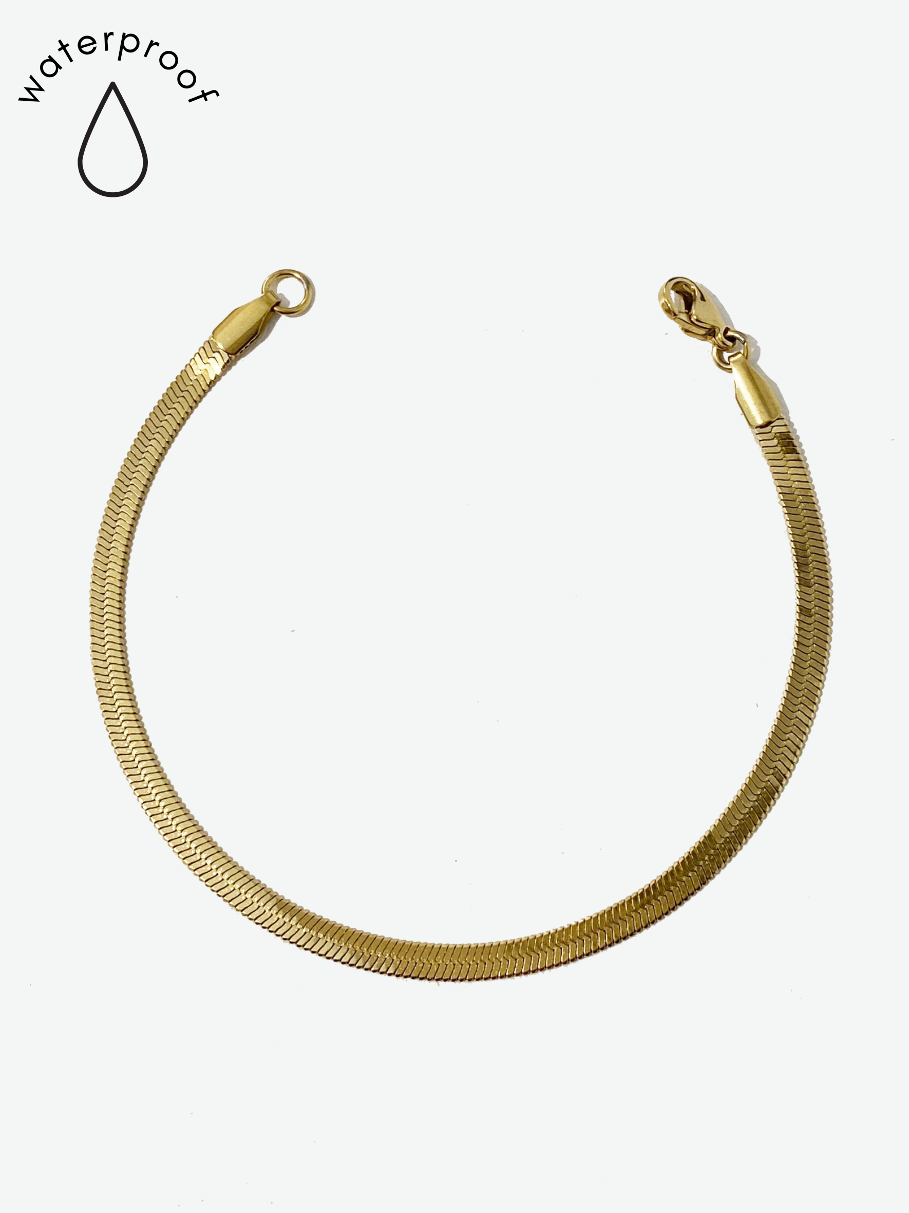 Gold Flat Chain Bracelet