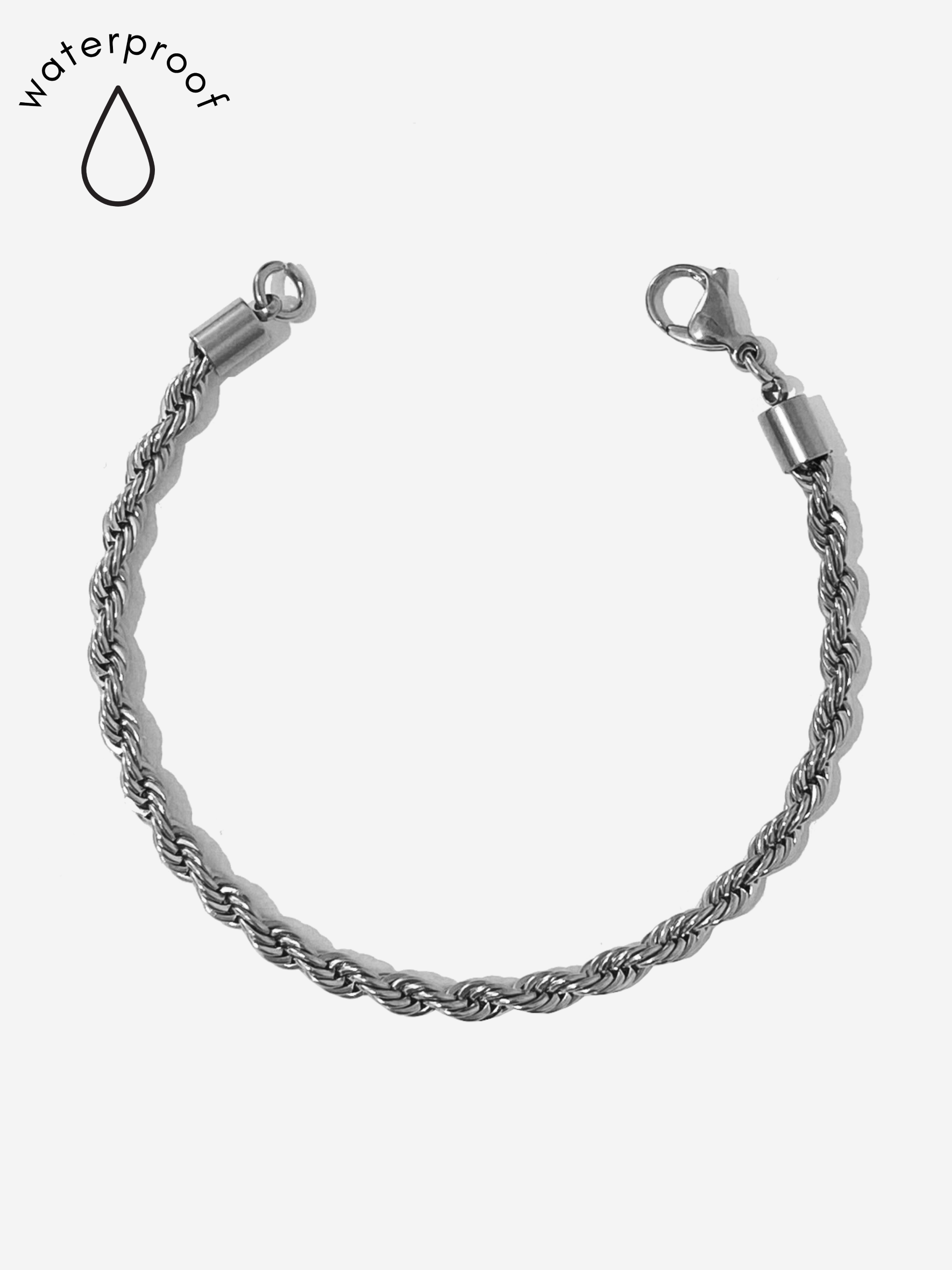 Silver Twist Rope Bracelet