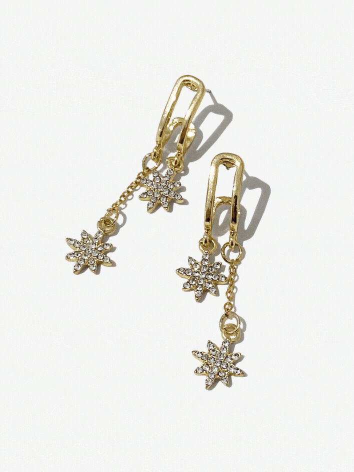 Double Star Drop Earrings