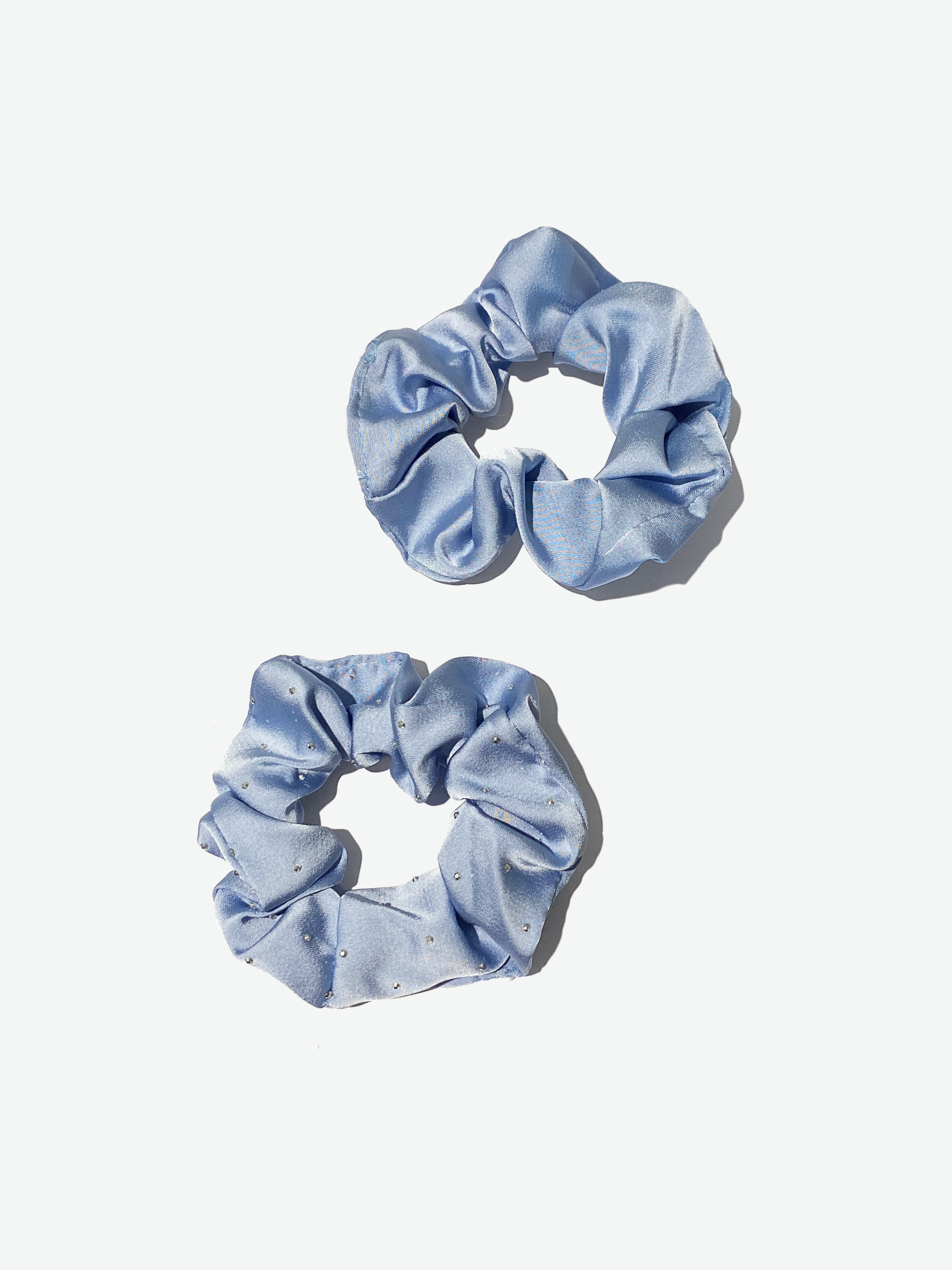 Blue Embellished Scrunchie Set