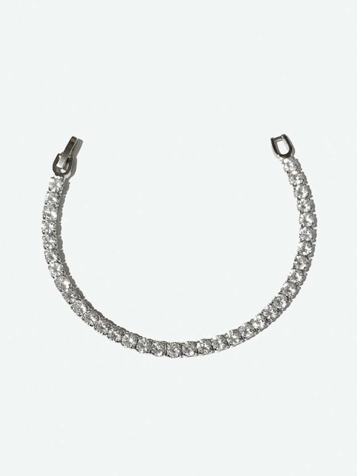 Classic Silver Tennis Bracelet - 17cm