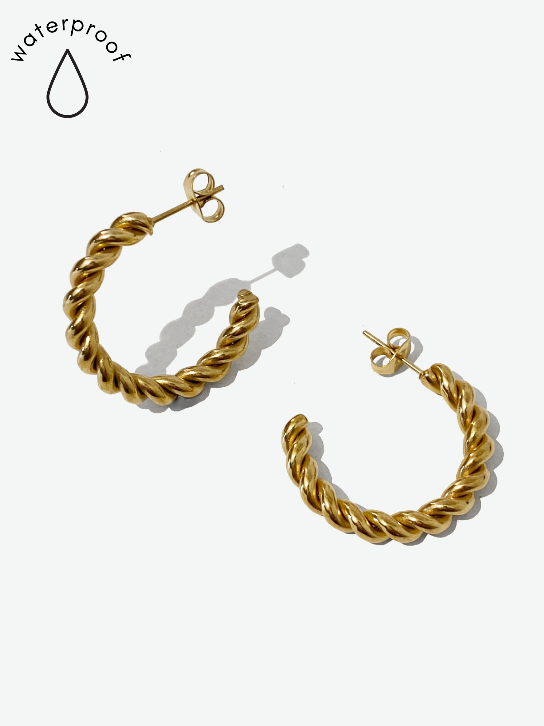 Gold Twist Hoop Earrings