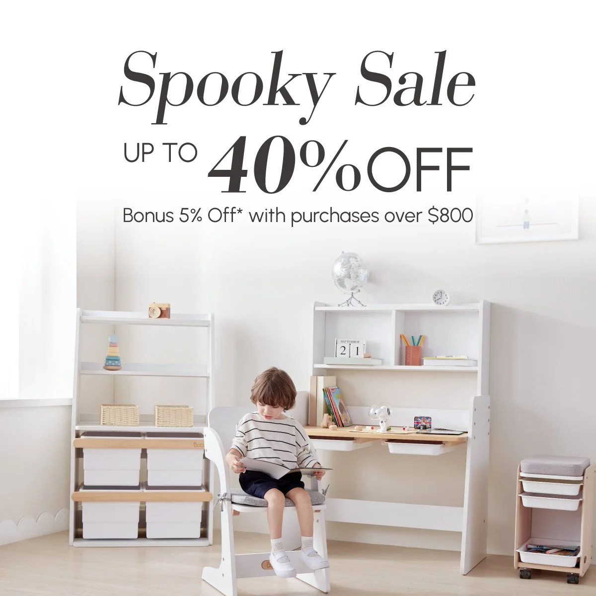 🎃 Spooky Savings Have Arrived at Boori Chatswood! Enjoy up to 40% off their beautifully crafted nursery and kids&rsquo; furniture. Plus, get a bonus 5% off when you spend over $800, and enjoy free delivery on orders over $1,000 to selected metro are