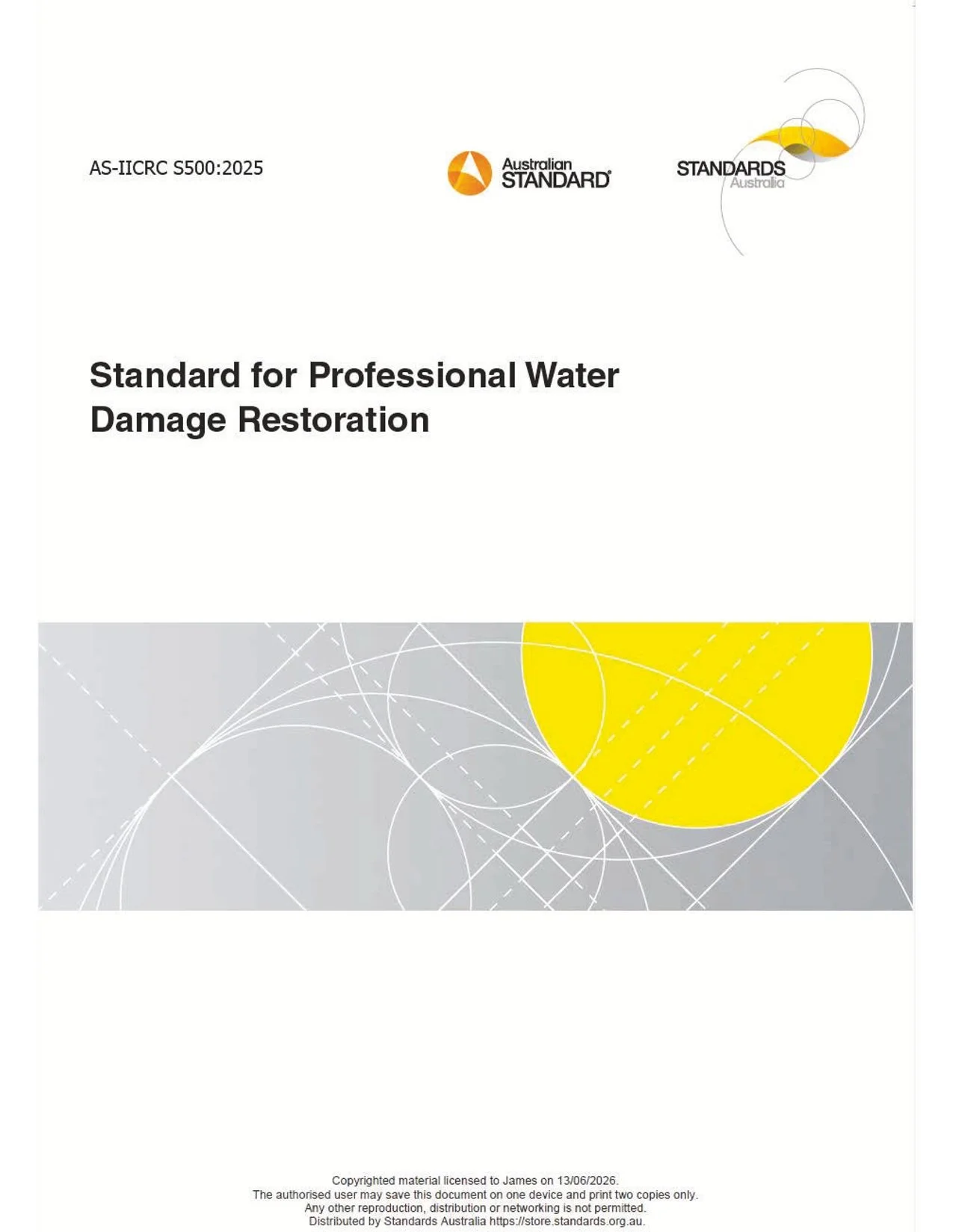 AS:IICRC S500:2025 - Standard for Professional Water Damage Restoration