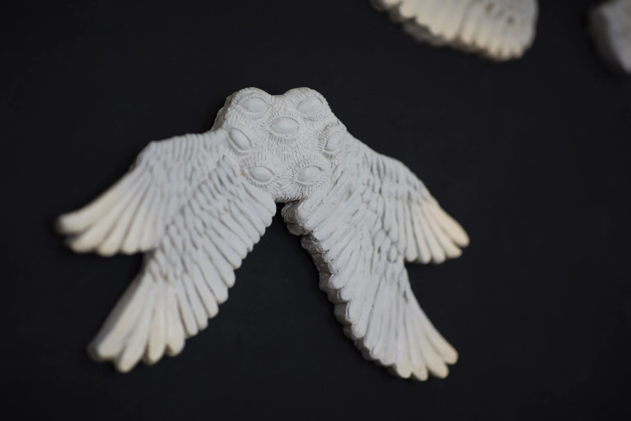 SERAPHIM (study) 50 x 42, stucco, spray-paint, 2023