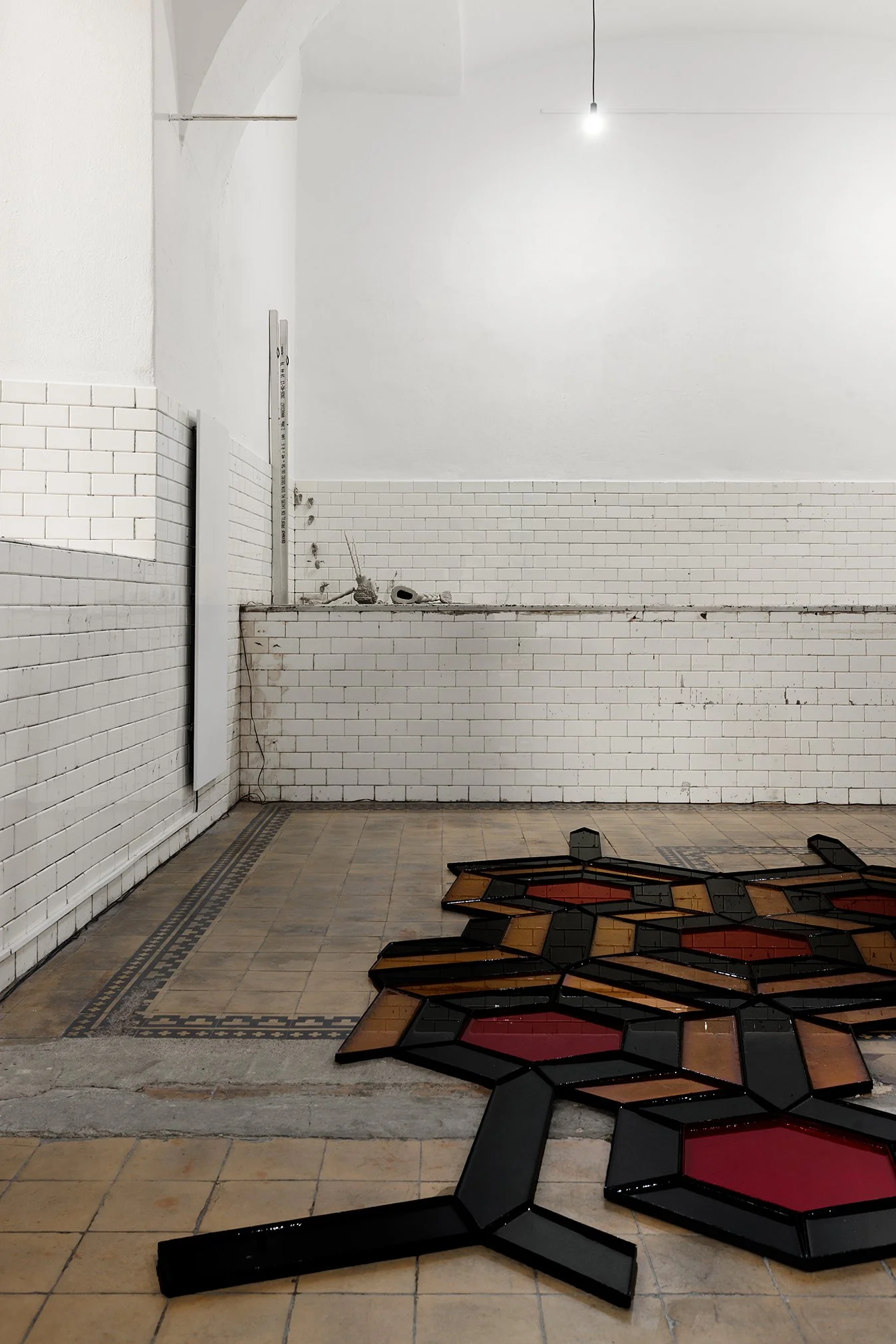 Céline Struger CONCAVE EVENINGS (installment No 1), 2×195×370 cm, steel, water, rust, 2026.