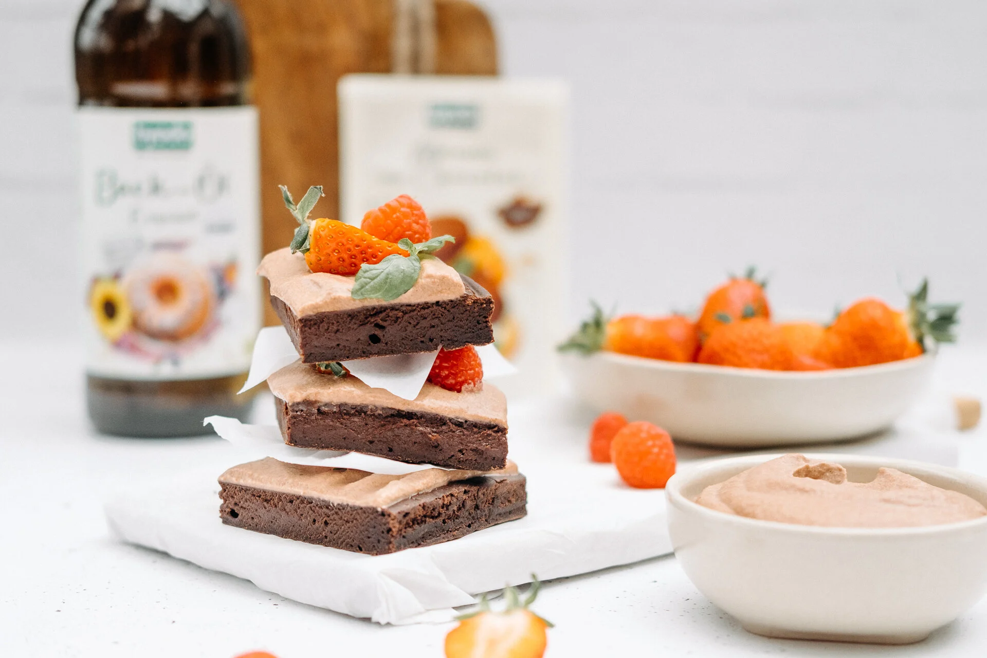 Brownies mit Mousse au Chocolat