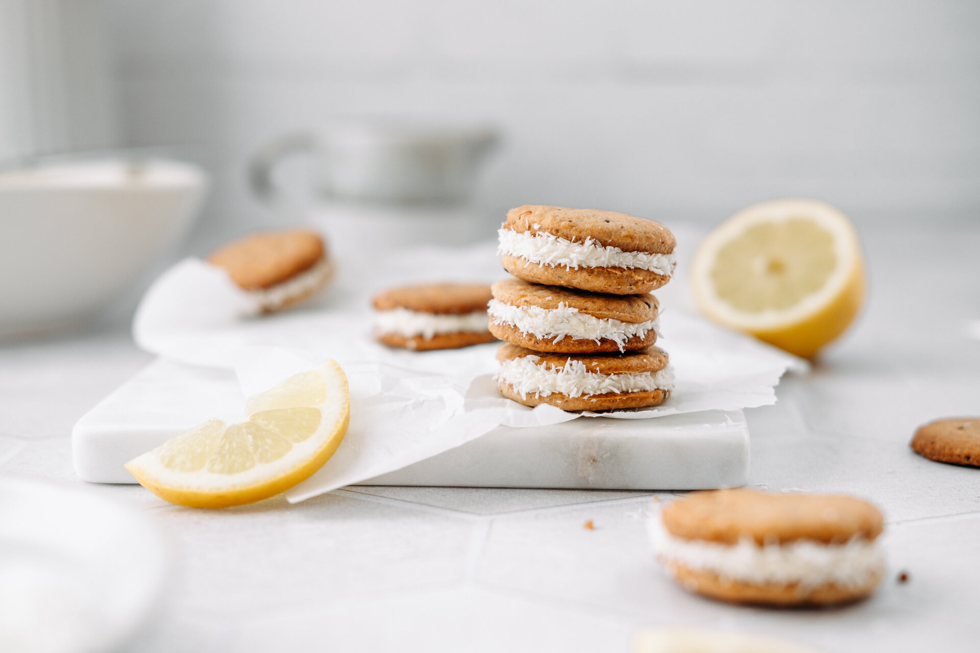 Doppeldeckerkekse mit Zitronencreme