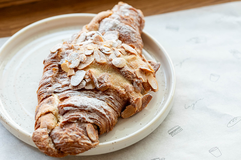 Almond croissant at Bayon Bakery