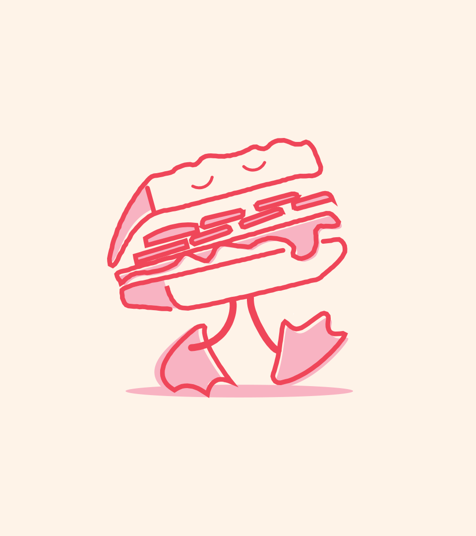 Illustration of a sandwich for Pinkfoot cafe
