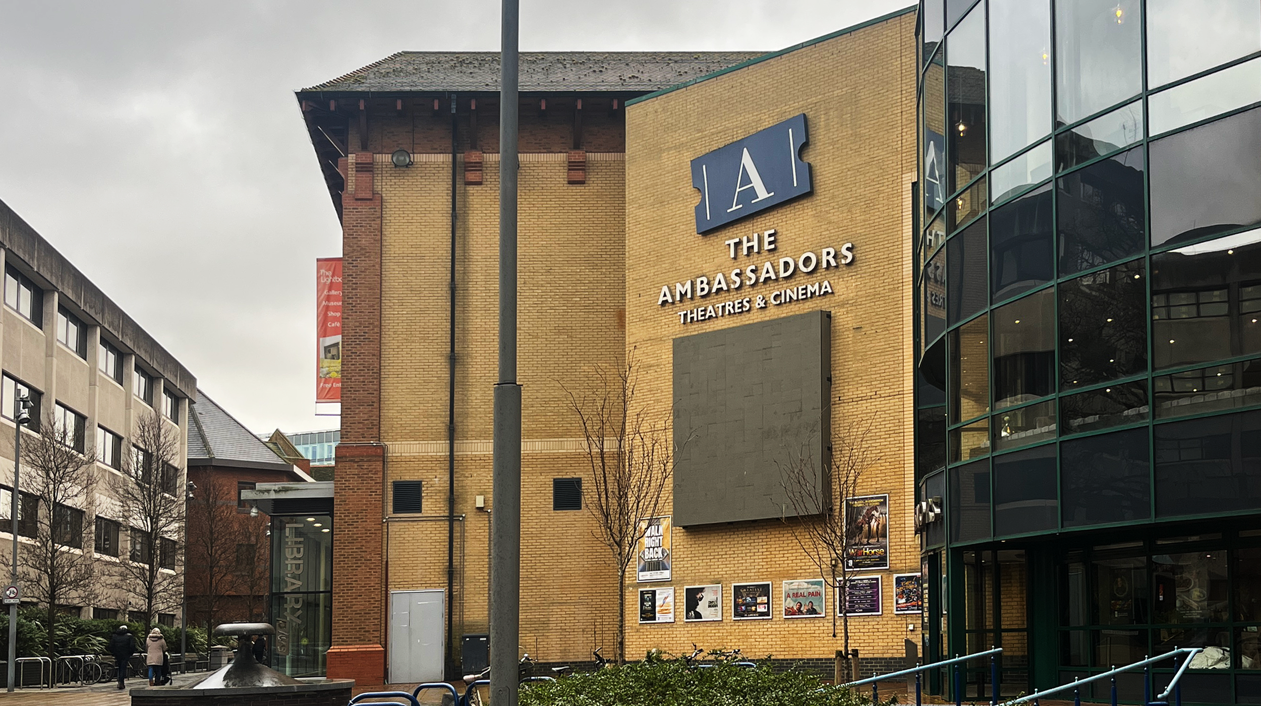 Exterior of the Ambassadors Theatre and Cinema
