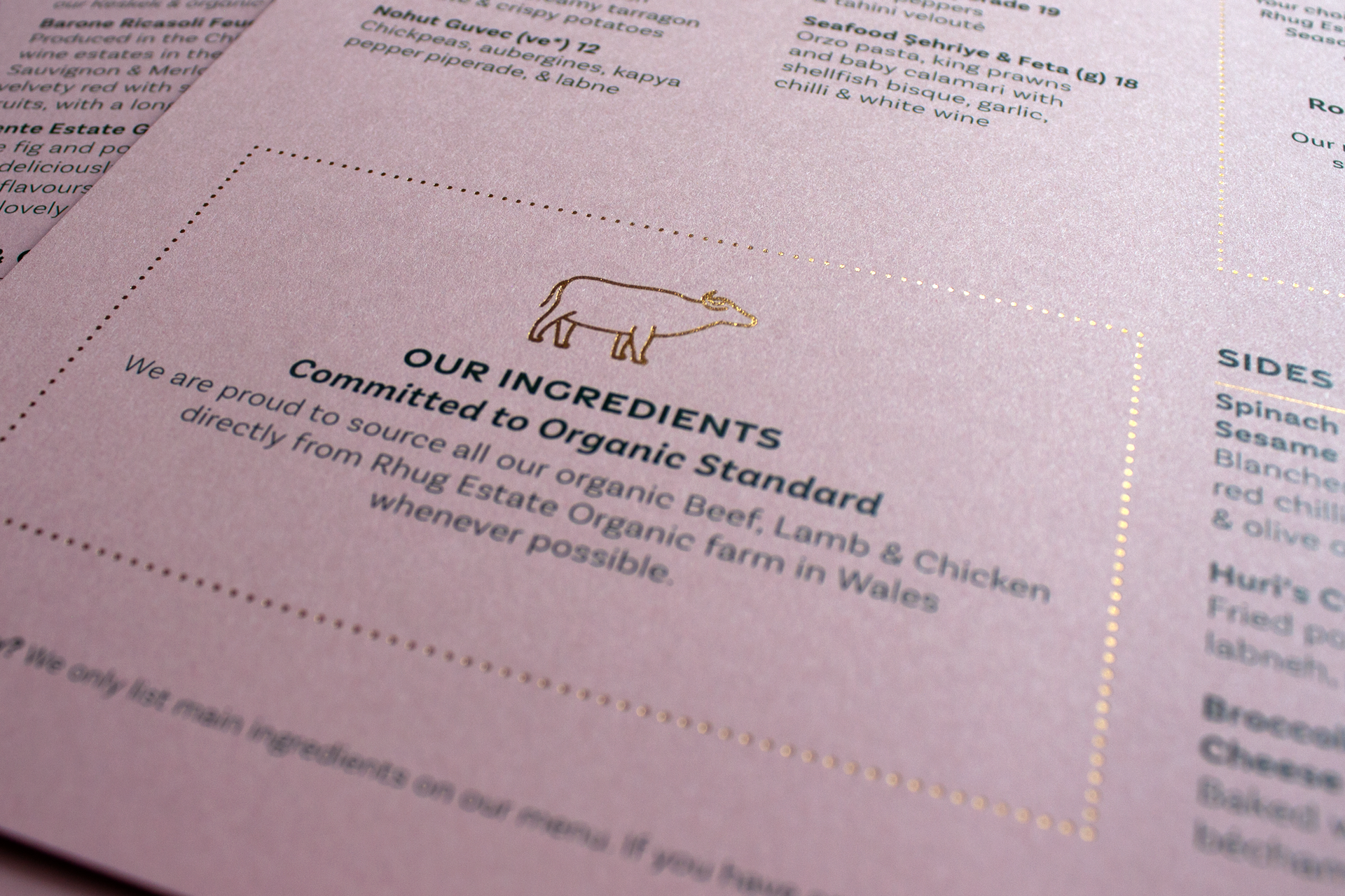 Food origin illustration menu design for Tabure restaurant Good Noise branding agency.