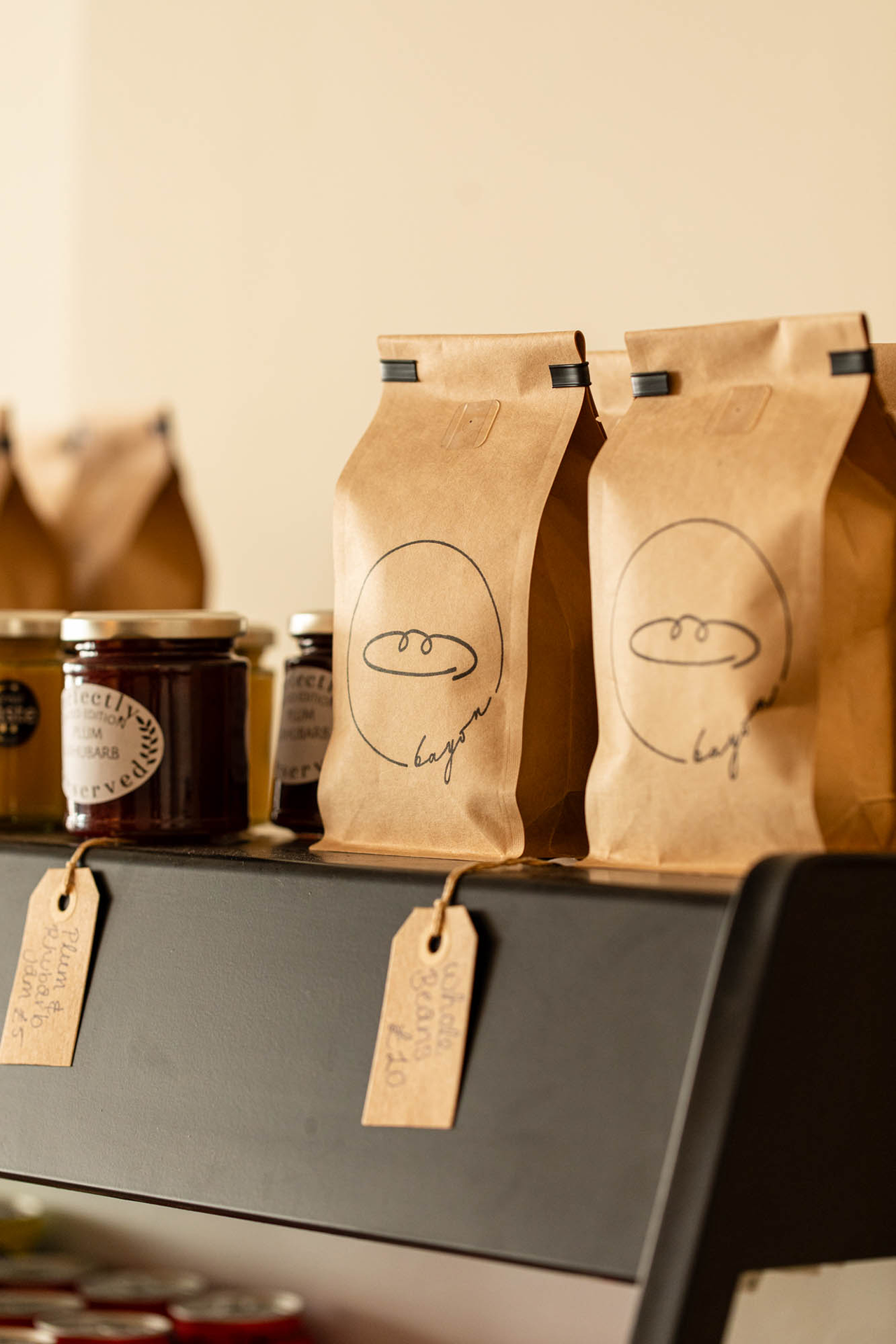 Bayon Bakery coffee bags on shelf
