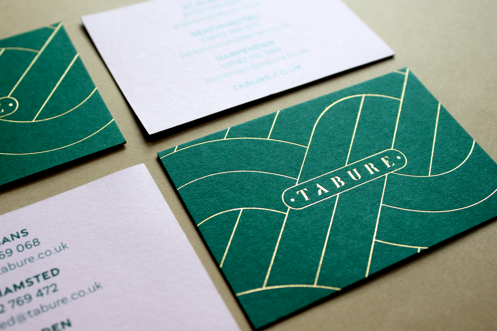 Tabure business card design by Good Noise design agency