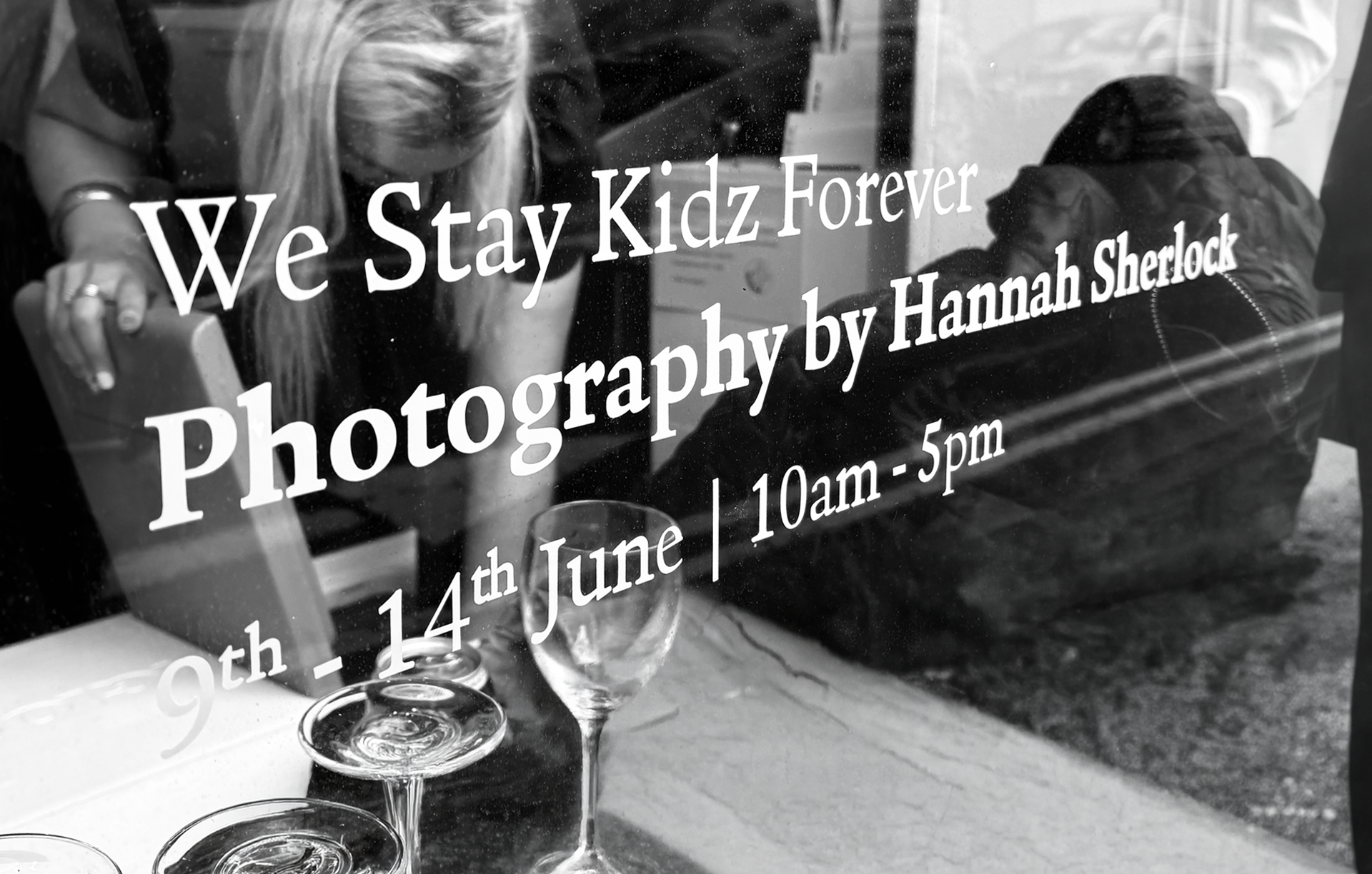 Window signage design as part of a wider exhibition branding project.