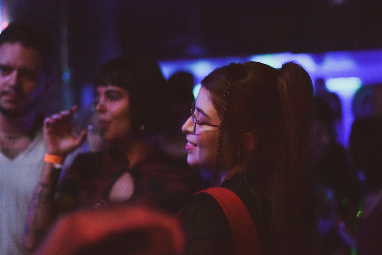 Young people at an entertainment venue