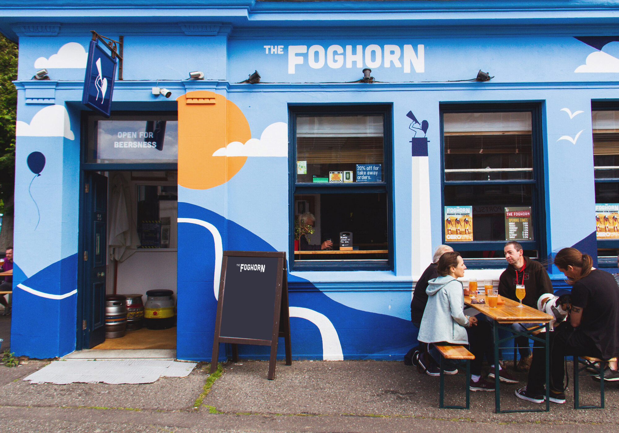 Brand identity design for micro pub for  including logo, mural and signage
